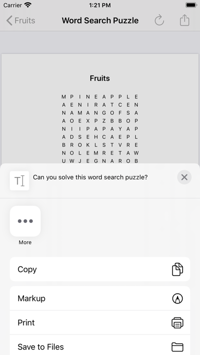 Word Search Gen iPhone screenshot 4 - Utilities app