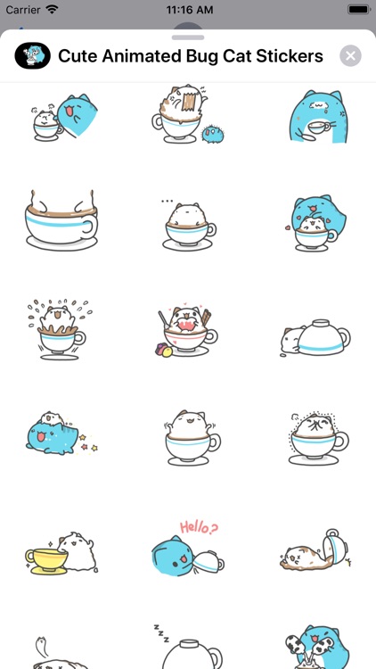 Cute Animated Bug Cat Stickers screenshot-4