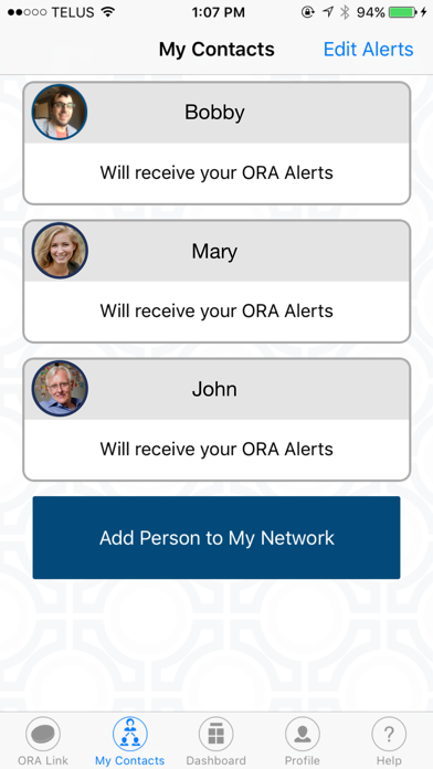 ORA Personal Alert Screenshot