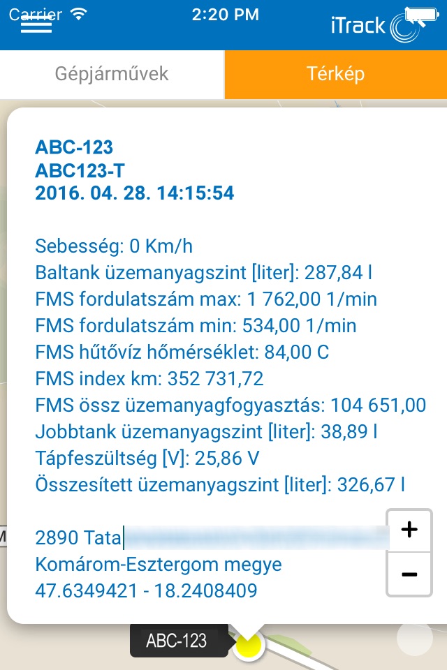 iTrack Nyomkövetés screenshot 2