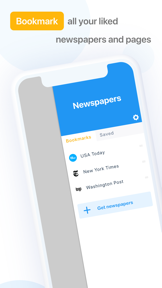 Newspaper bookmarks: feed news screenshot