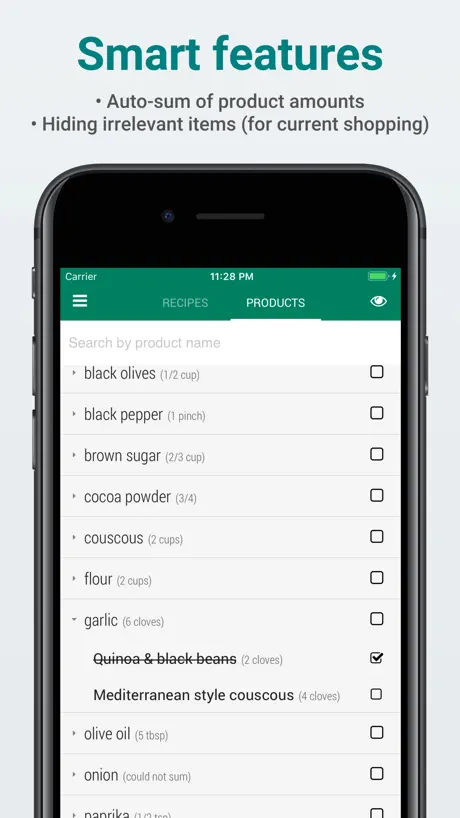 PivotList - grocery shopping