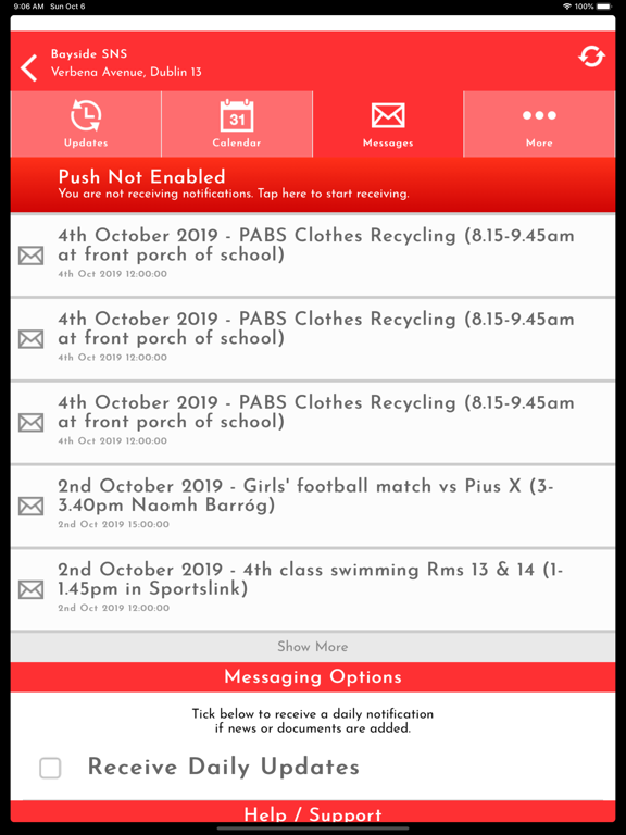 Schools Dublin iPad screenshot