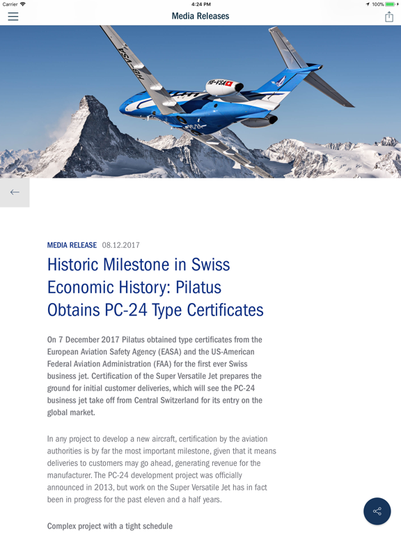 Pilatus Customer Service ipad screenshot 4