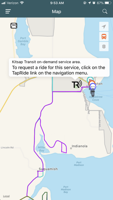 Kitsap Transit Tracker Screenshot