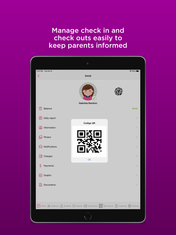Aldea: Child care management iPad screenshot 4 - Education app