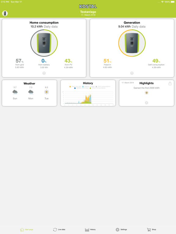 KOSTAL Solar App iPad screenshot