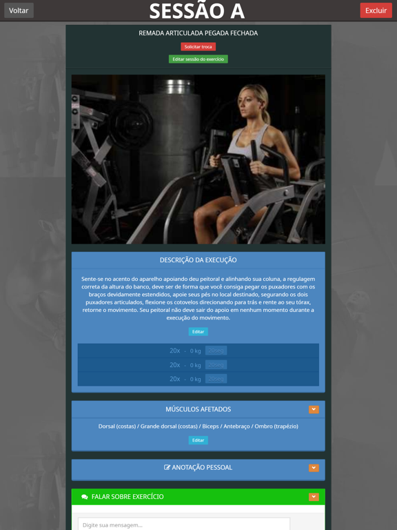 Personal Virtual - Treinos iPad screenshot 1 - Health & Fitness app