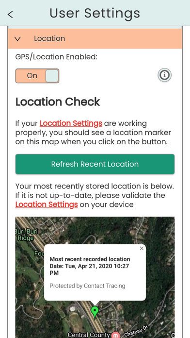 Contact Tracing iPhone screenshot