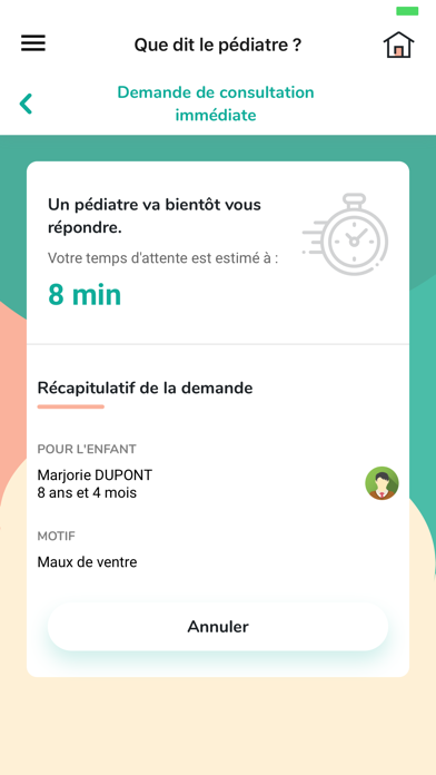 Que dit le pédiatre ? Screenshot