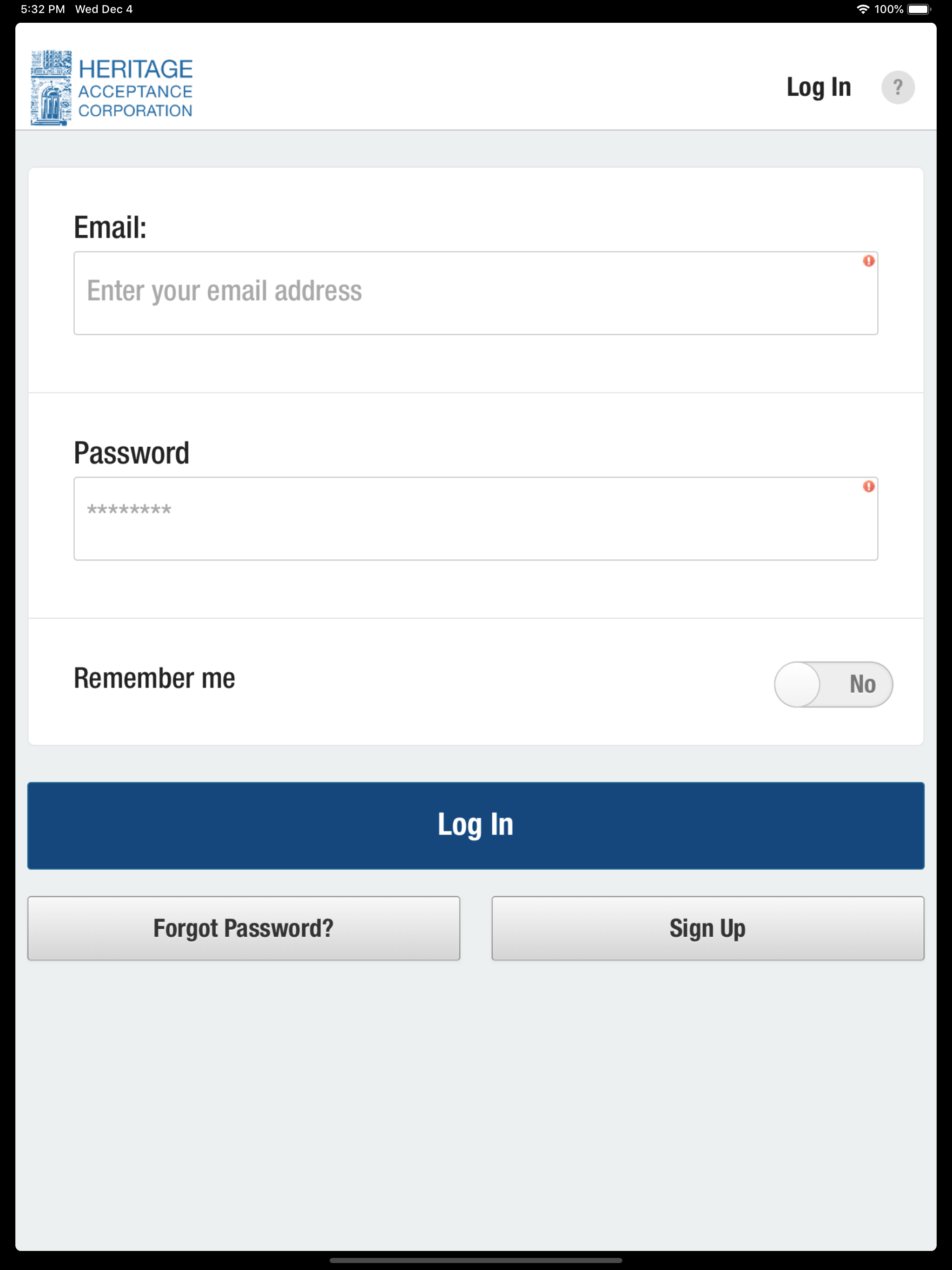 Heritage Acceptance Mobile Pay