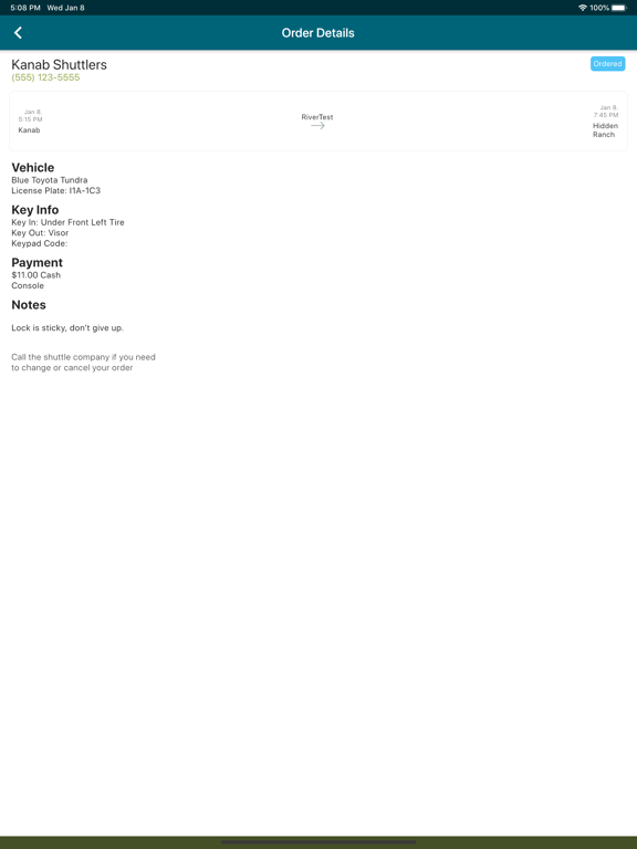 Float River Shuttle Services iPad screenshot 4 - Travel app