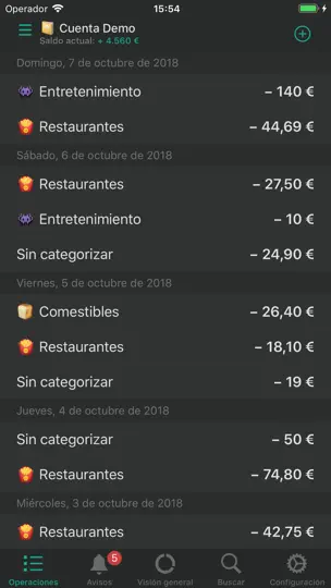 Captura de pantalla de CashSync en iPhone 4