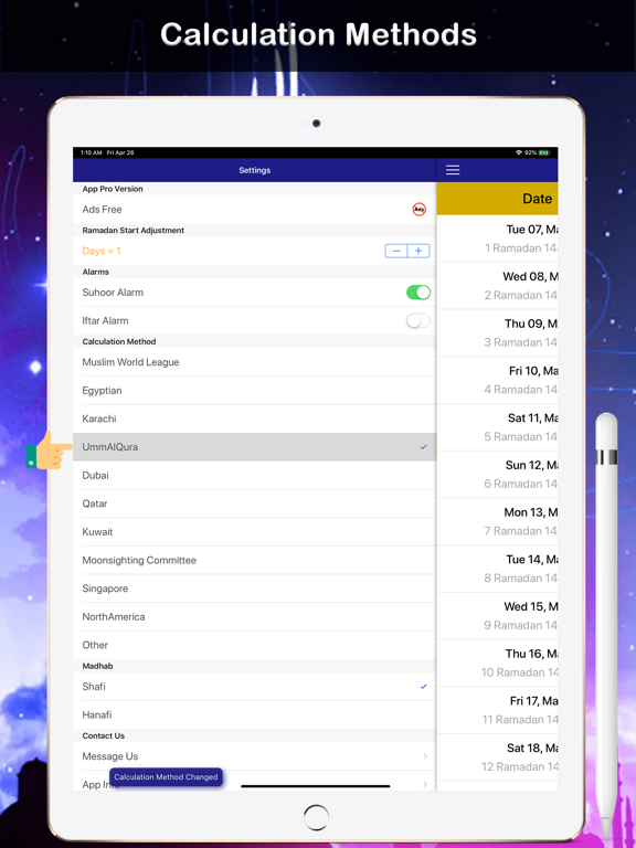 Ramadan Calendar تقويم رمضان iPad screenshot