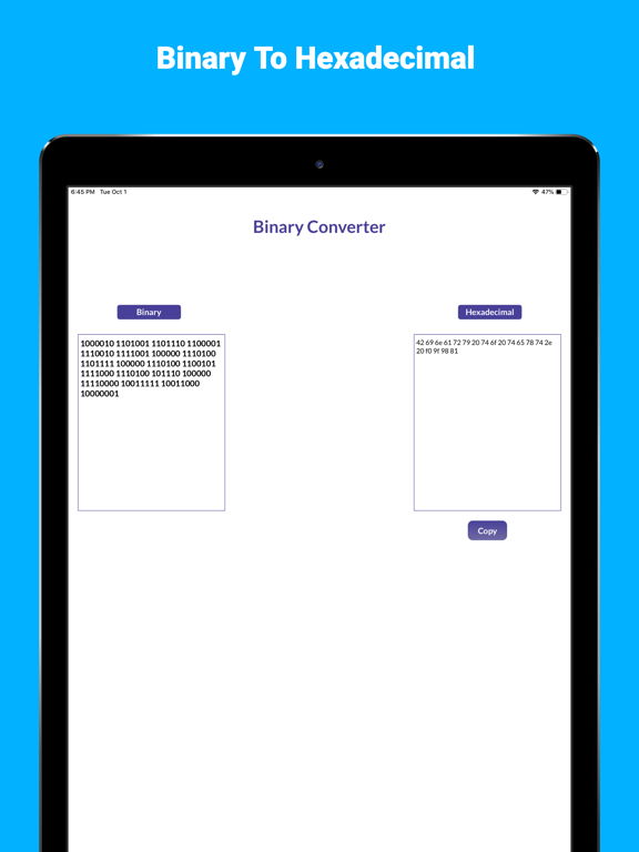 Screenshot #6 pour Binary Converter Calculator+