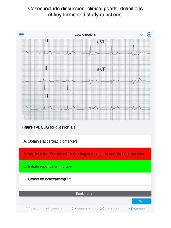 Case Files Cardiology 1e iPad screenshot 4 - Medical app