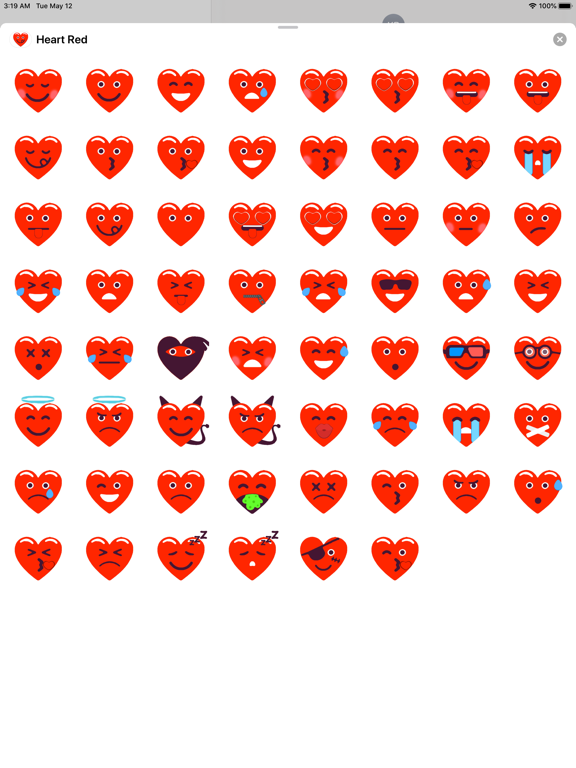 Screenshot #4 pour Heart Red Love Emojis Stickers