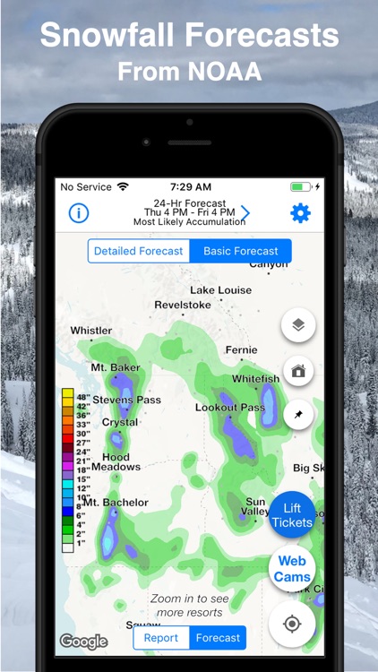 US Snow Map & Webcams