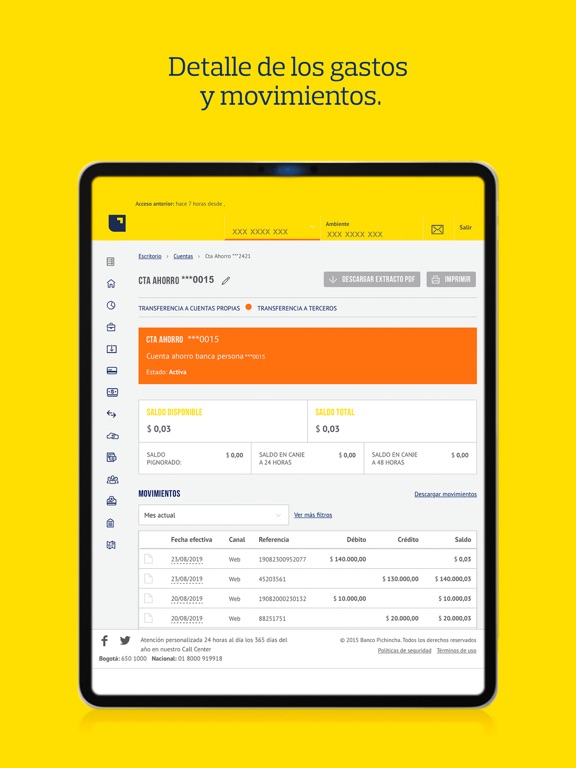 Banco Pichincha iPad screenshot