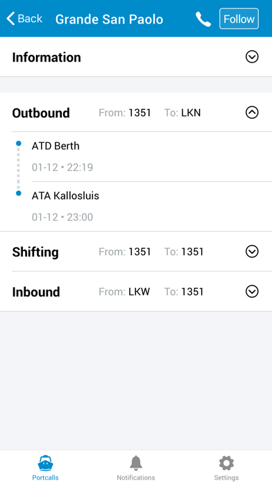 PortCall Mobile Screenshot