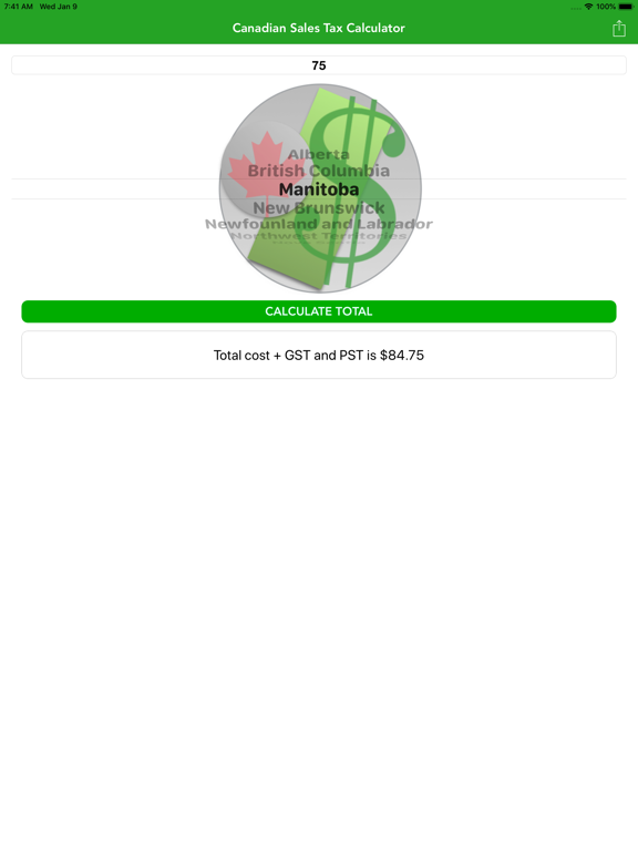 Screenshot #5 pour Canadian Sales Tax Calculator!