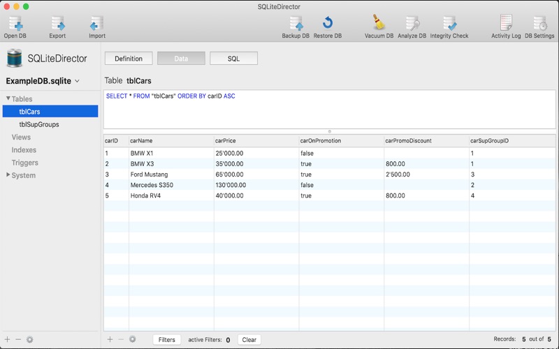 Screenshot #3 pour SQLiteDirector