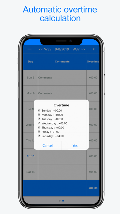 Planningify : Work timesheet Screenshot