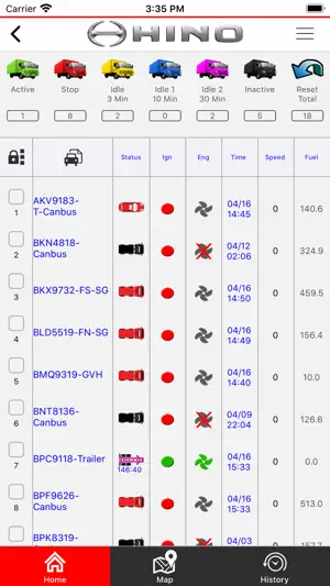 Hino myFLEET screenshot 2
