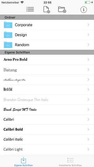 Screenshot von AnyFont auf dem iPhone 1