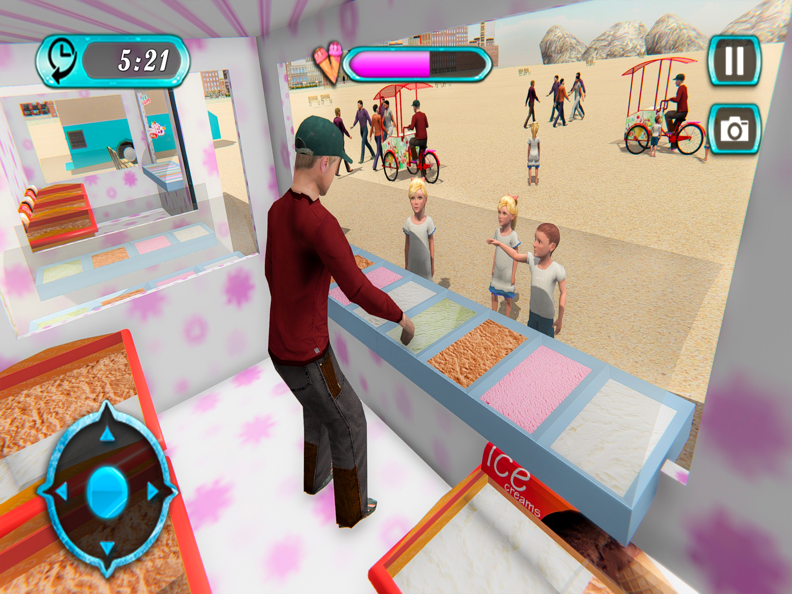 Ice Cream Cart Delivery Boy 3D