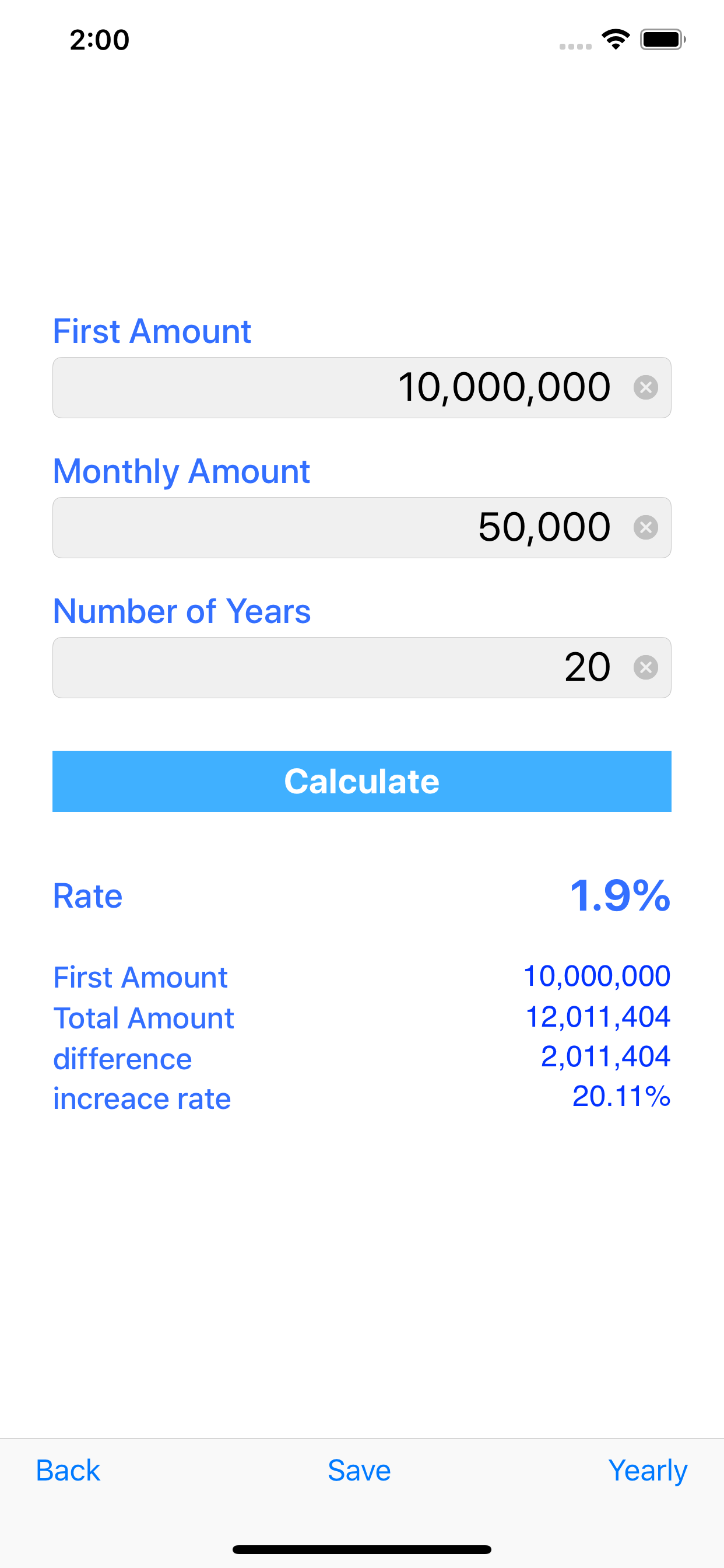 Asset  calculation