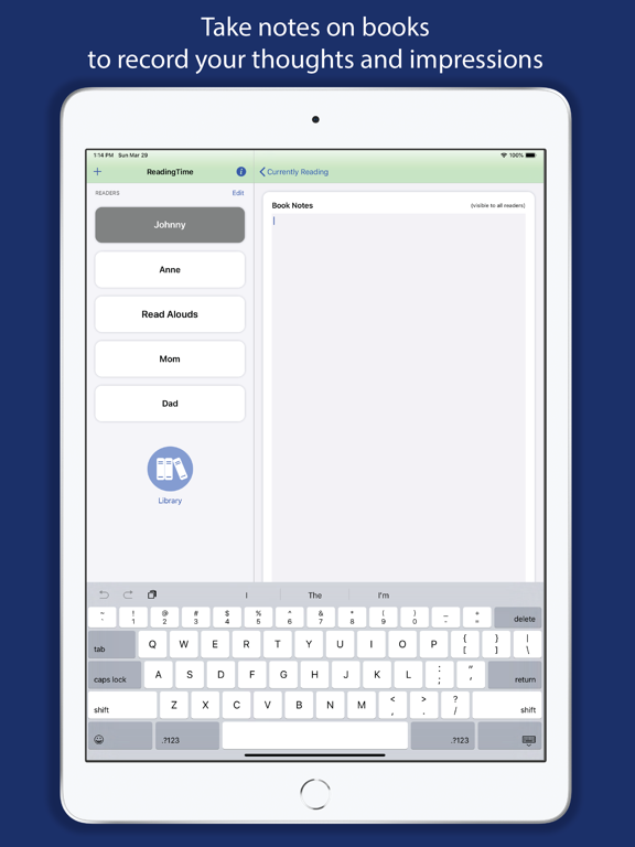 Reading Time - Family Tracker iPad screenshot 7 - Education app