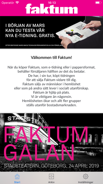 Gatutidningen Faktum Screenshot