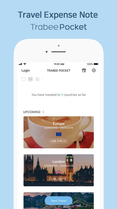 Trabee Pocket - Travel Budget Screenshot