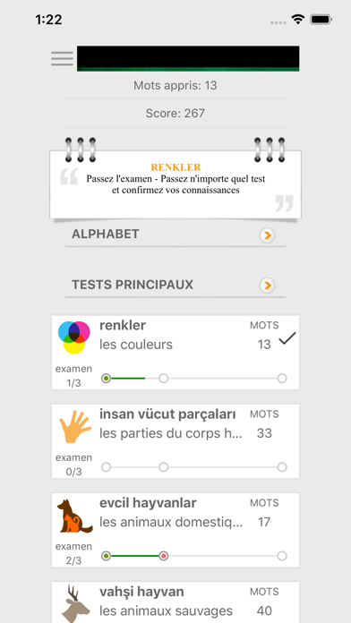Screenshot #1 pour Apprenons les mots turcs + ST