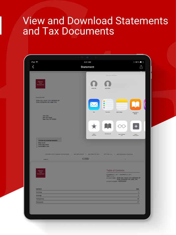 Fiduciary Trust International iPad screenshot 6 - Finance app