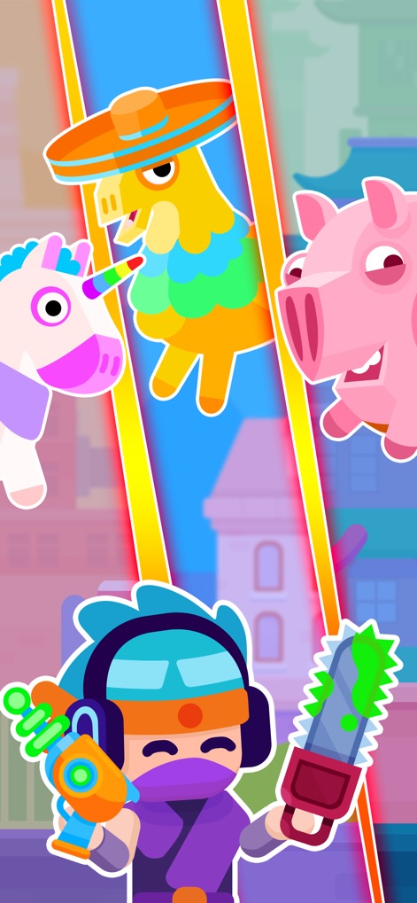 Pinatamasters - このアプリでは、ユニコーンやソンブレロ姿など、複数の異なるピニャータがプレイヤーを待ち受け、レーザーガンとチェーンソーといったユニークな武器で立ち向かいます。