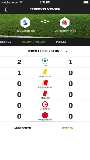 Screenshot von DFBnet auf dem iPhone 3