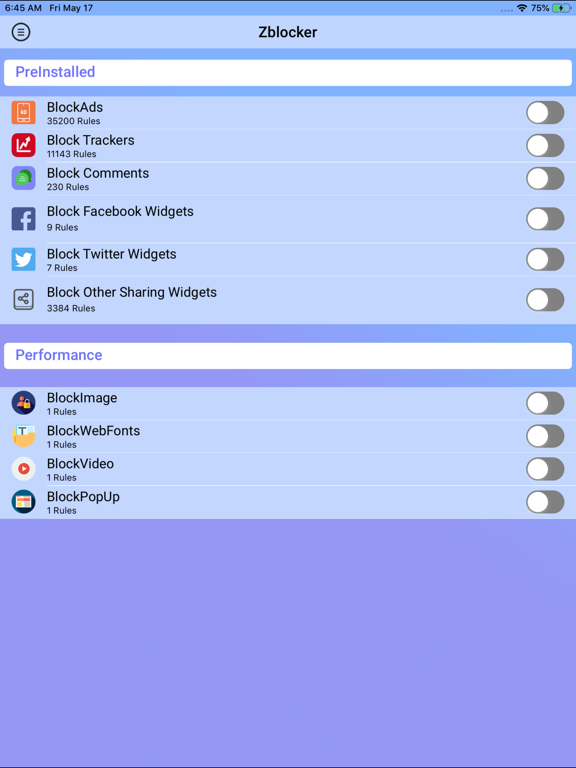 Zblocker iPad screenshot 1 - Productivity app