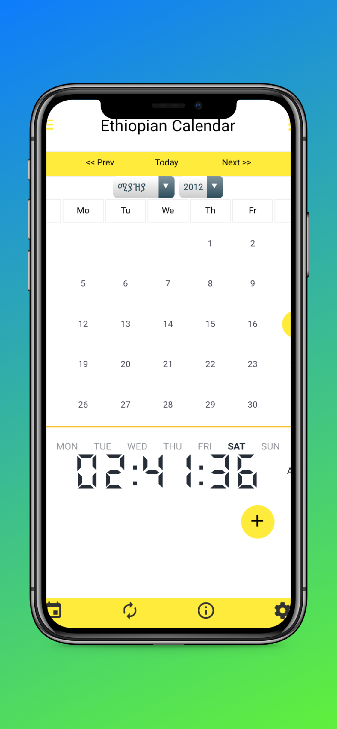 Ethiopian Calendar Amharic