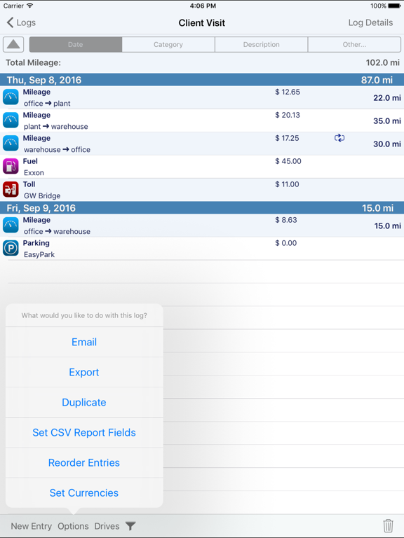 Screenshot #1 for MileTracker