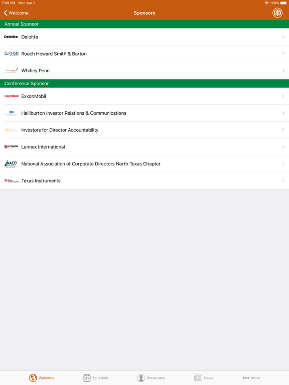 UTD IECG iPad screenshot