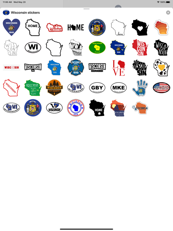 Wisconsin USA - emoji stickers iPad screenshot