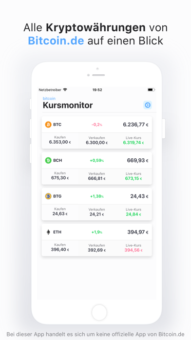 bitcoin crypto price ticker iPhone screenshot 1 - Finance app