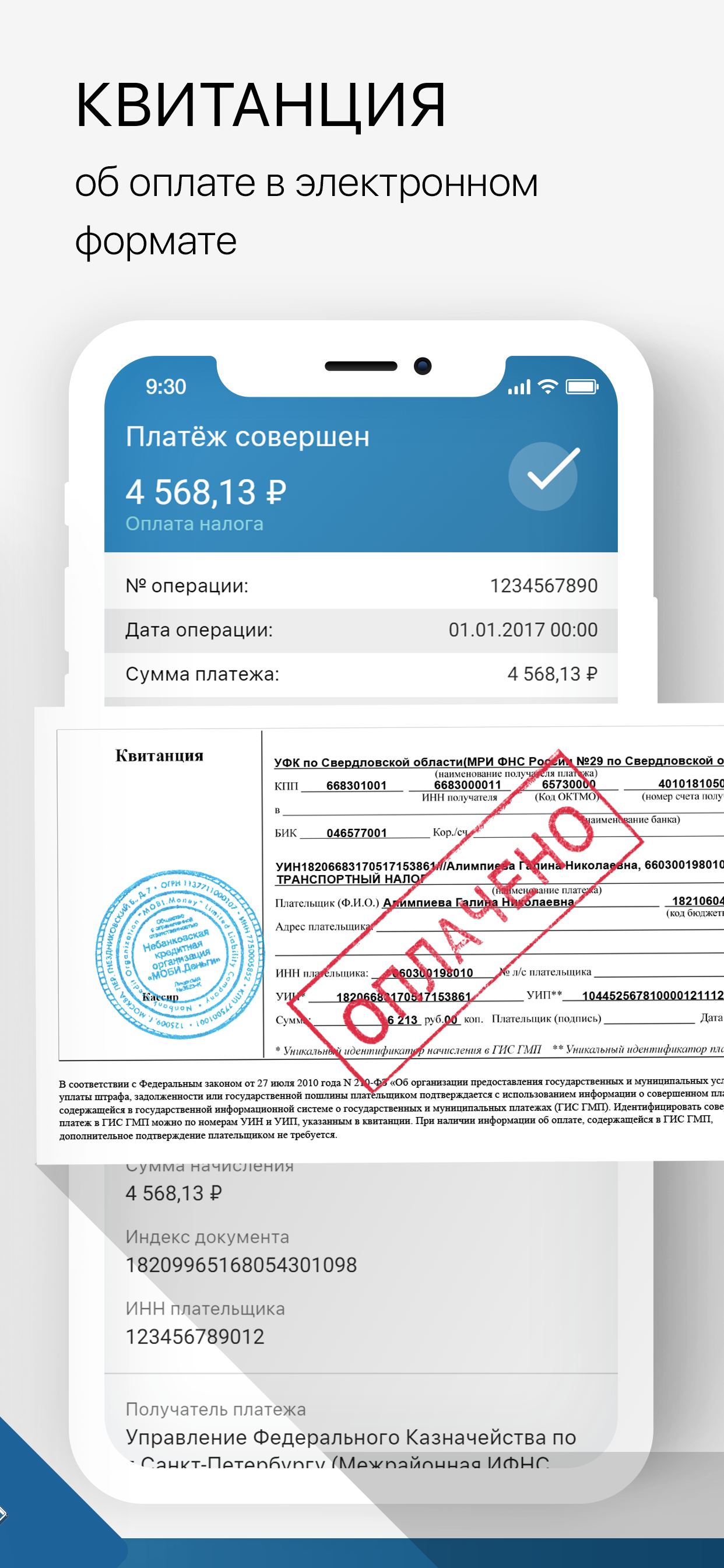 Оплата налогов ФНС России