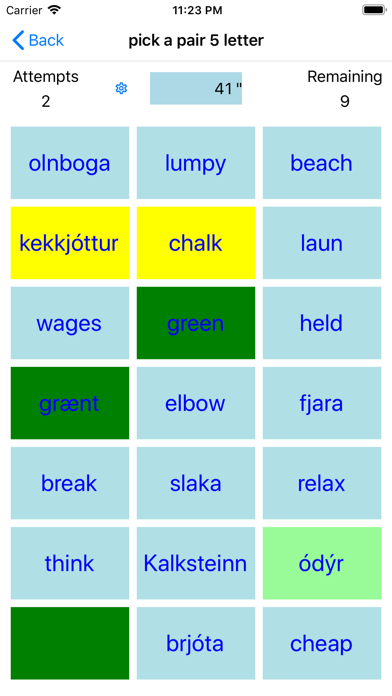 PickAPair Icelandic - English Screenshot