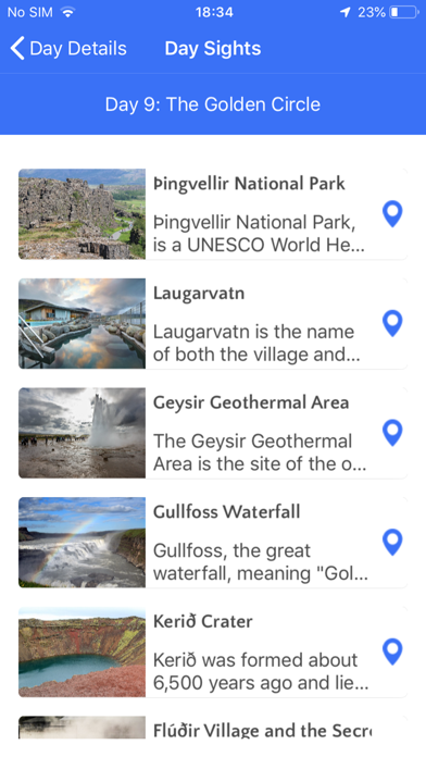 Nordika Travel Itinerary App Screenshot