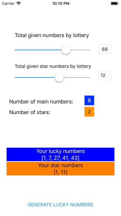 Lucky Numbers Generator screenshot 2