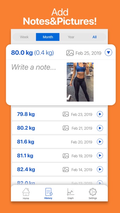 Weight Tracker BMI Calculator Screenshot