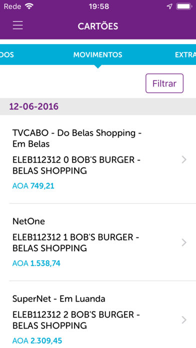 Consult@Cartão App Screenshot